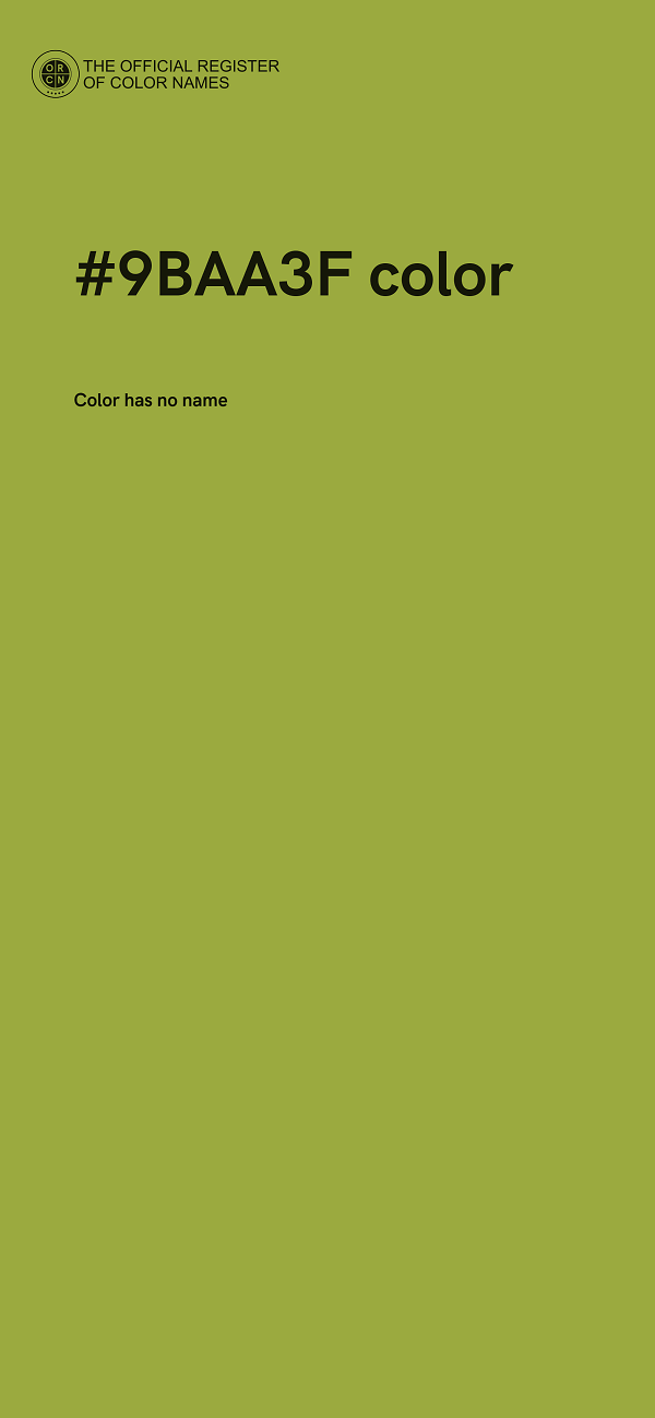 #9BAA3F color image