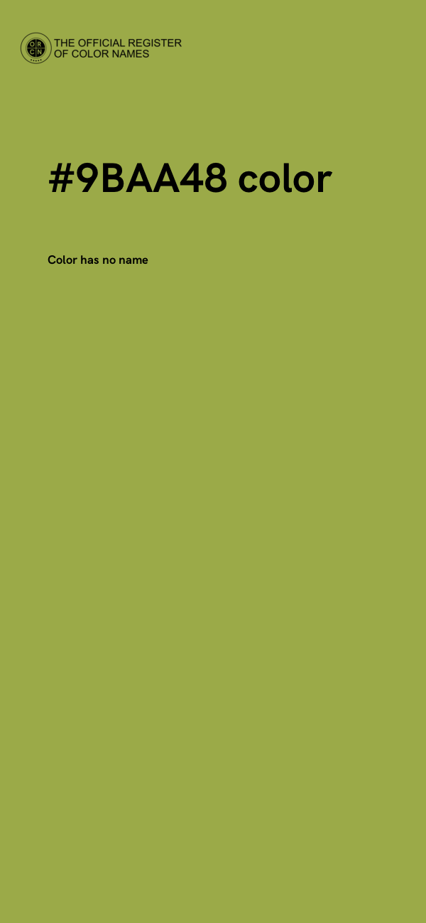 #9BAA48 color image