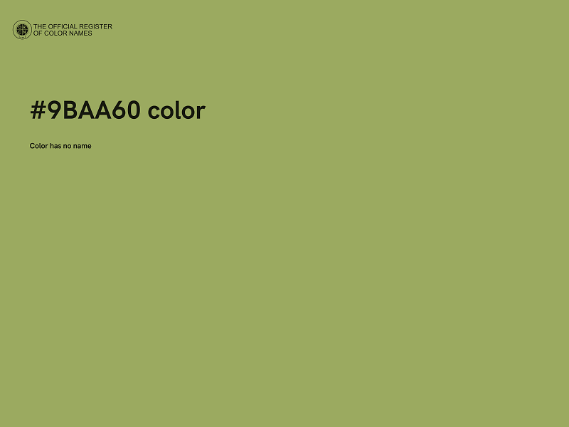 #9BAA60 color image