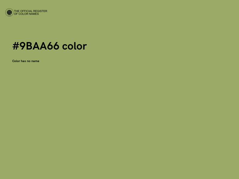 #9BAA66 color image