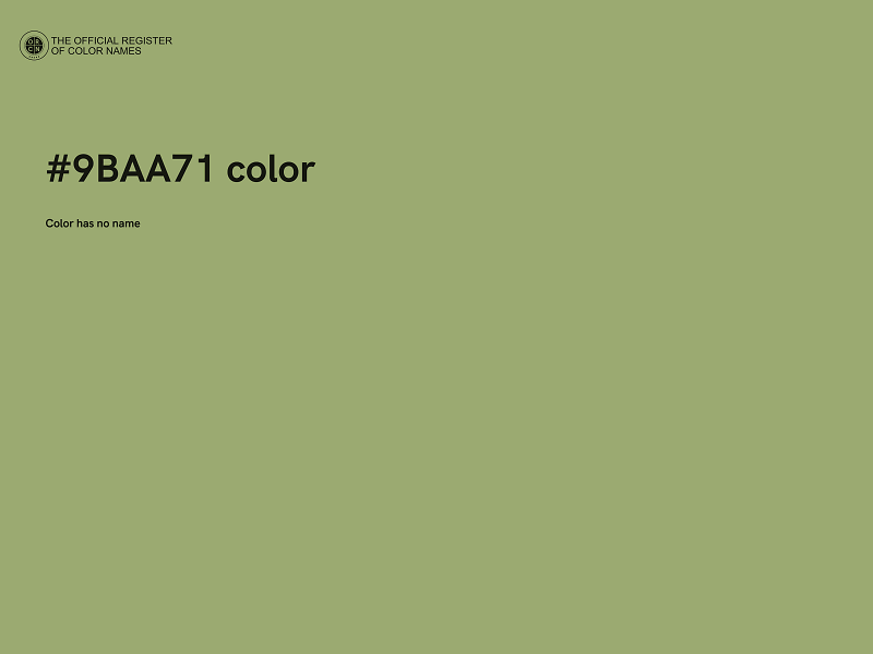 #9BAA71 color image