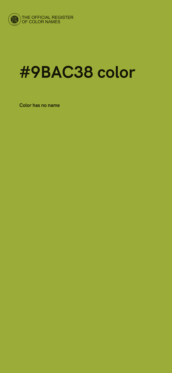 #9BAC38 color image
