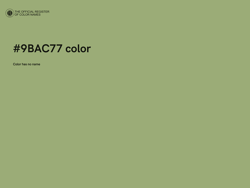 #9BAC77 color image