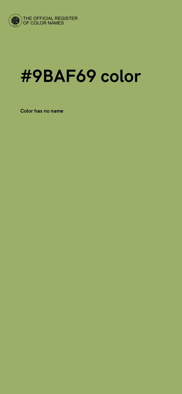 #9BAF69 color image