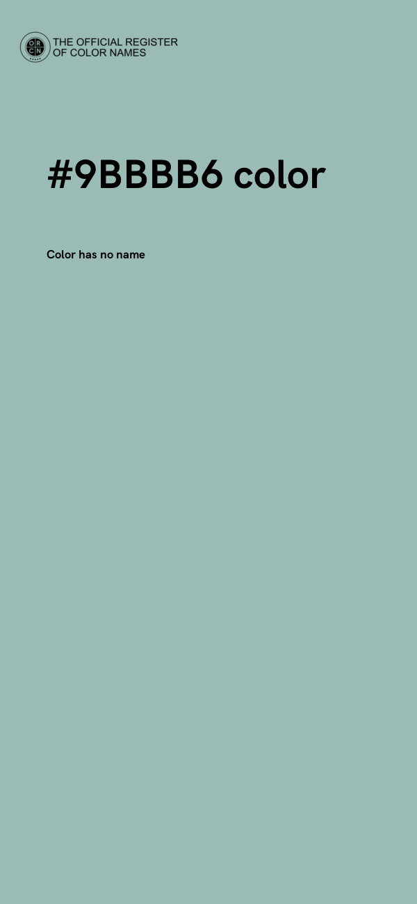 #9BBBB6 color image