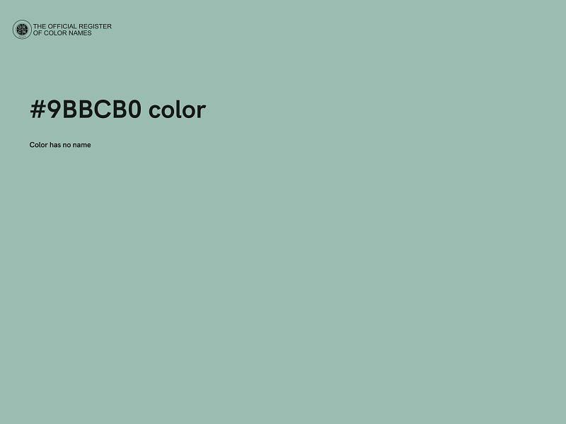 #9BBCB0 color image