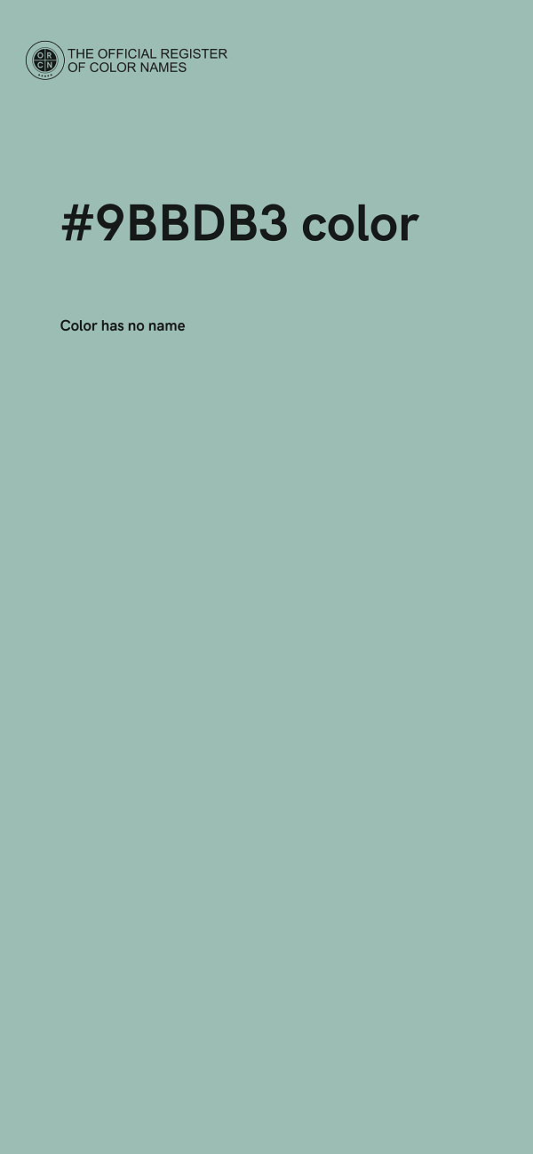 #9BBDB3 color image