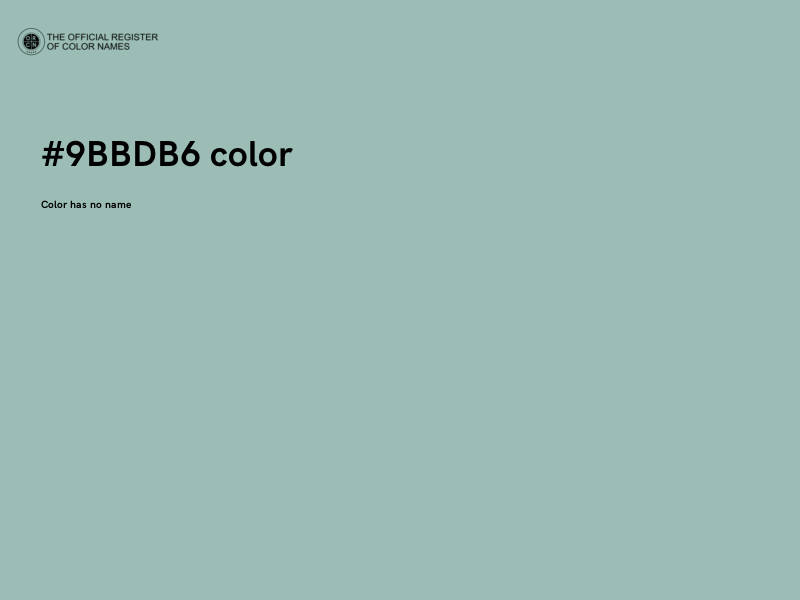 #9BBDB6 color image