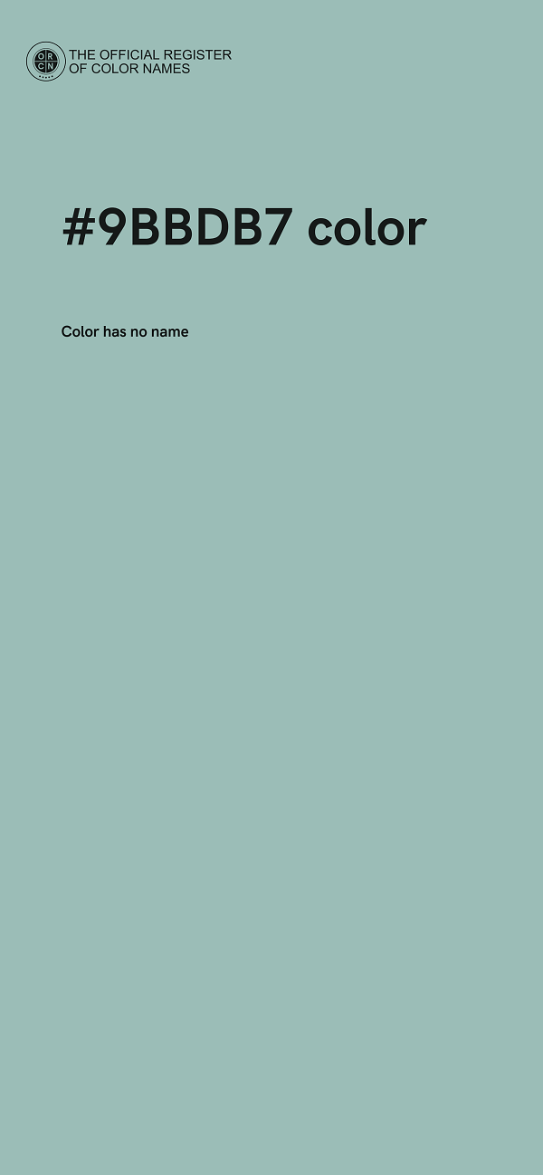 #9BBDB7 color image