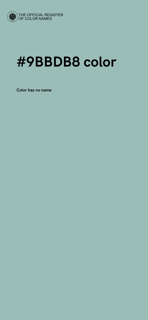 #9BBDB8 color image