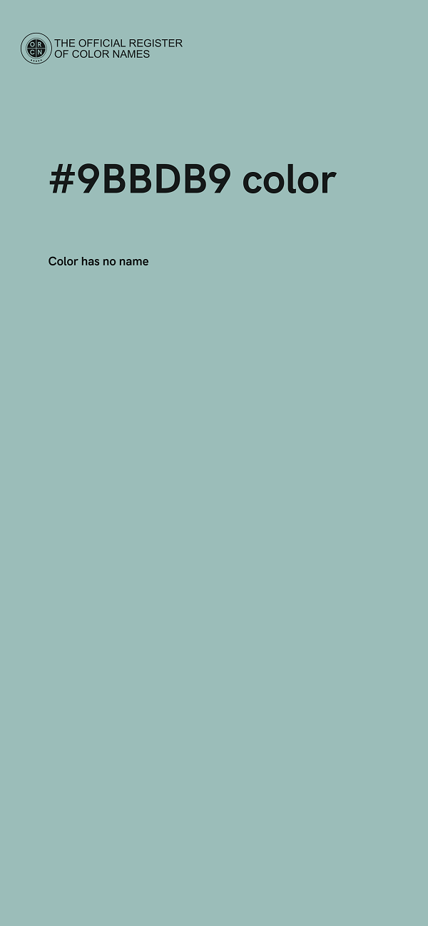 #9BBDB9 color image