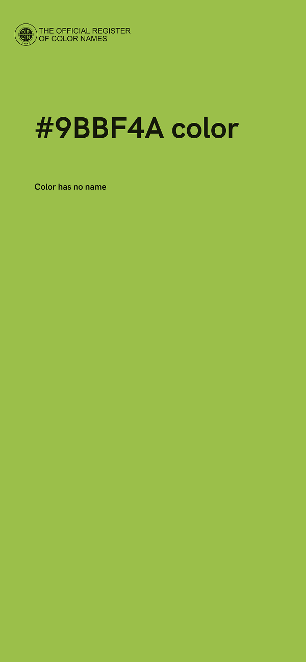 #9BBF4A color image