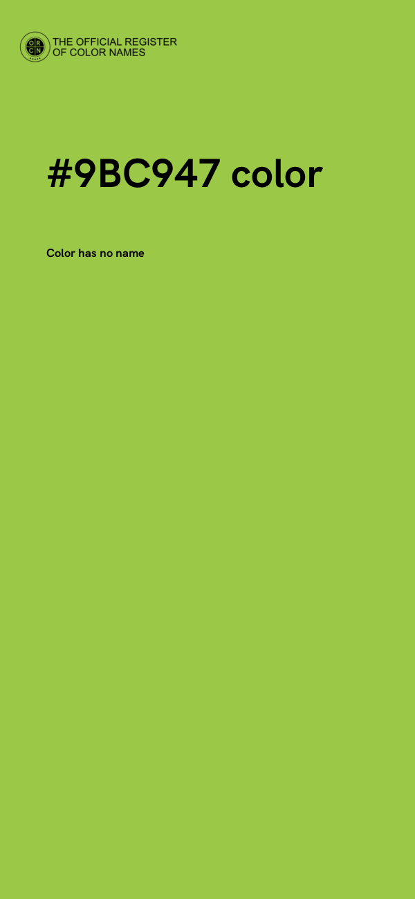 #9BC947 color image