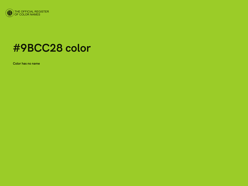 #9BCC28 color image