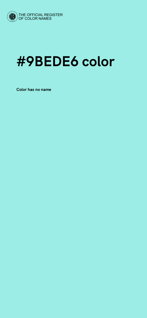 #9BEDE6 color image