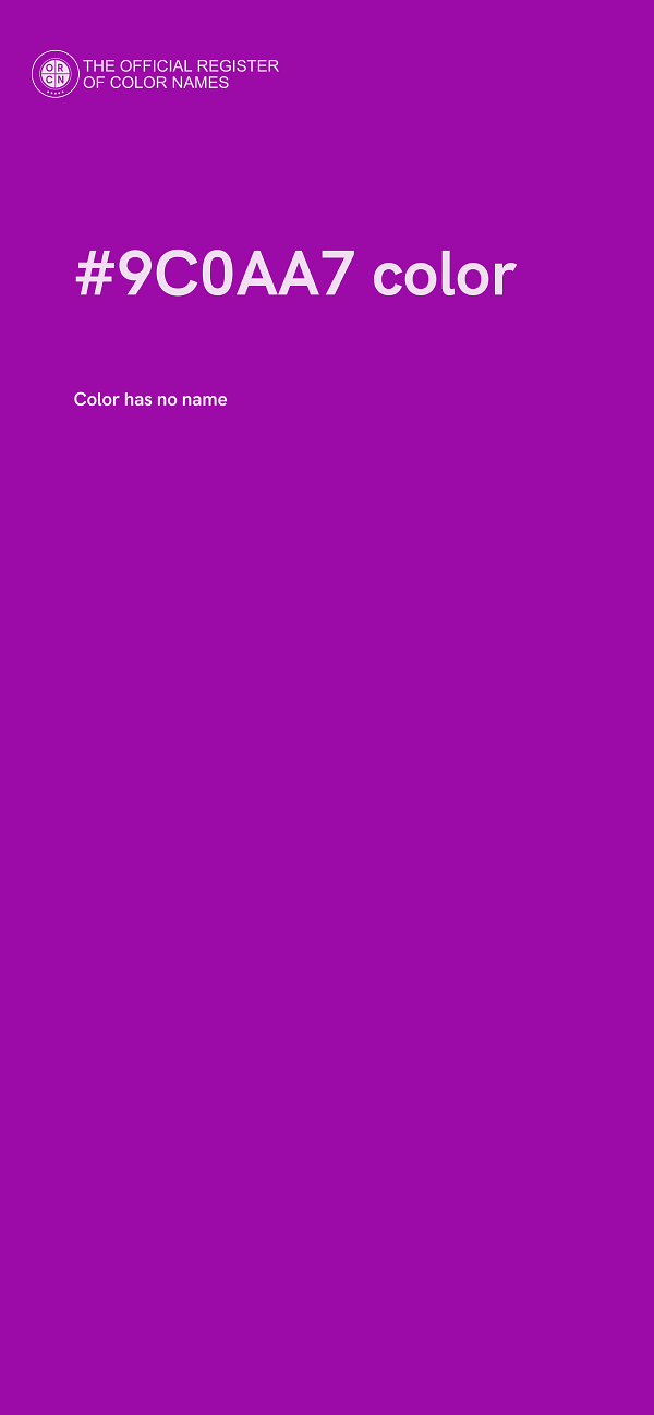#9C0AA7 color image