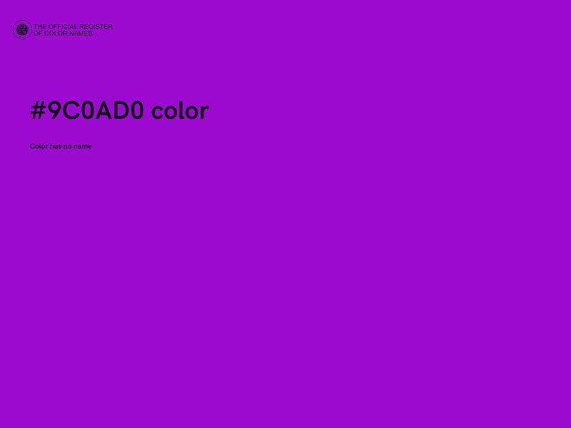 #9C0AD0 color image
