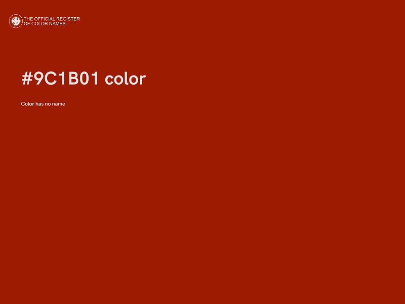 #9C1B01 color image