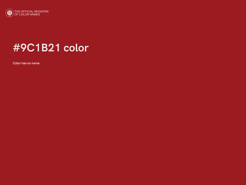 #9C1B21 color image