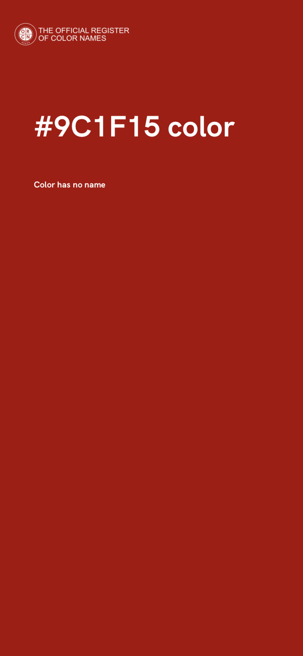 #9C1F15 color image