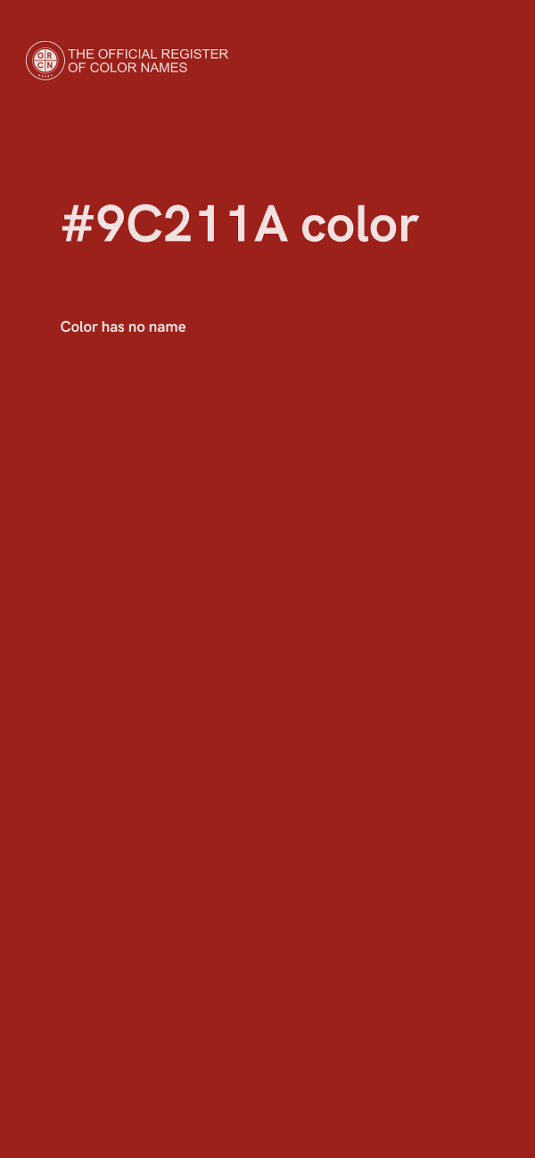 #9C211A color image