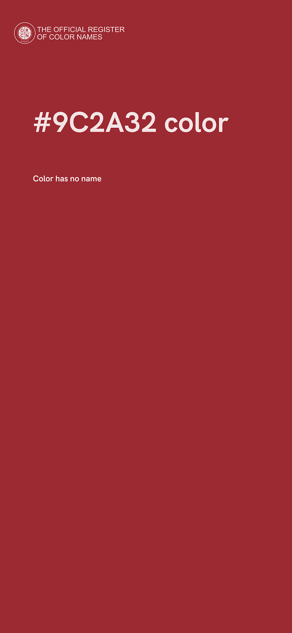 #9C2A32 color image