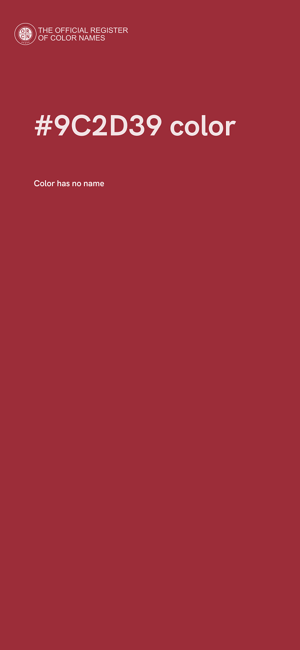 #9C2D39 color image
