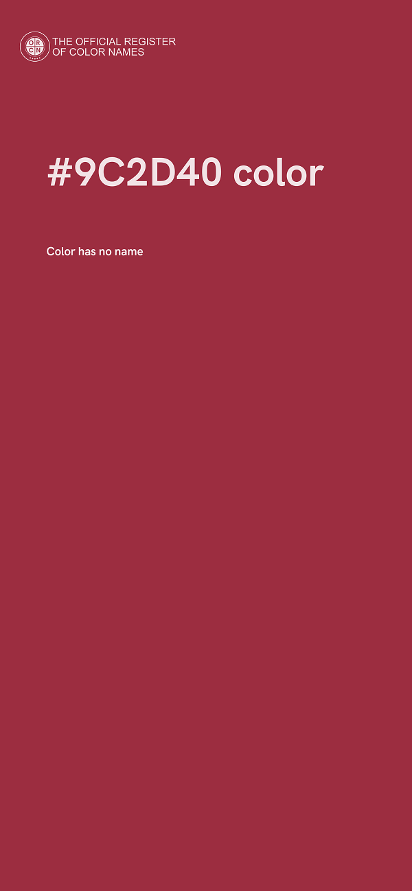 #9C2D40 color image