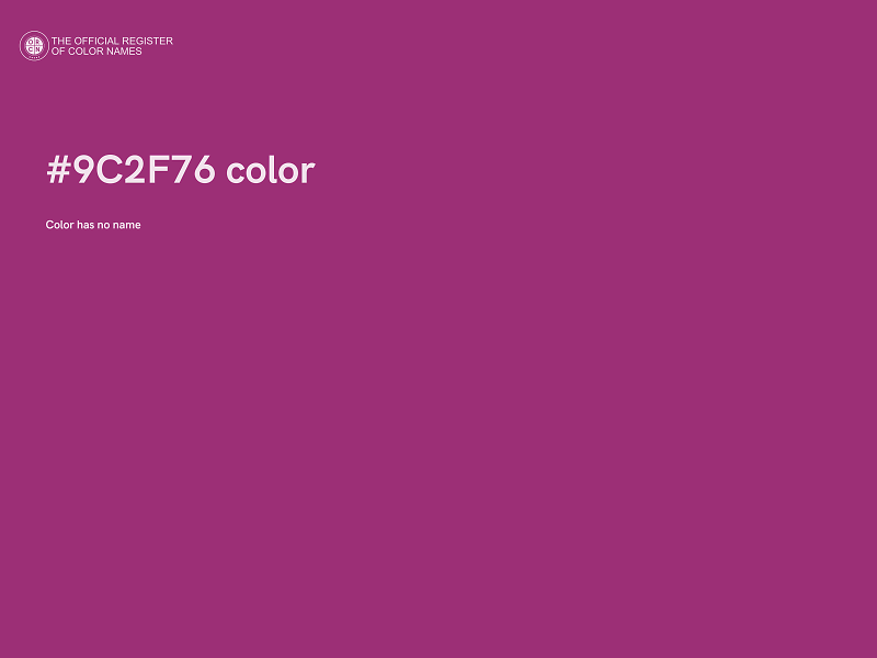 #9C2F76 color image