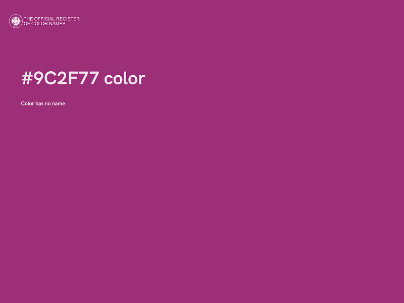 #9C2F77 color image