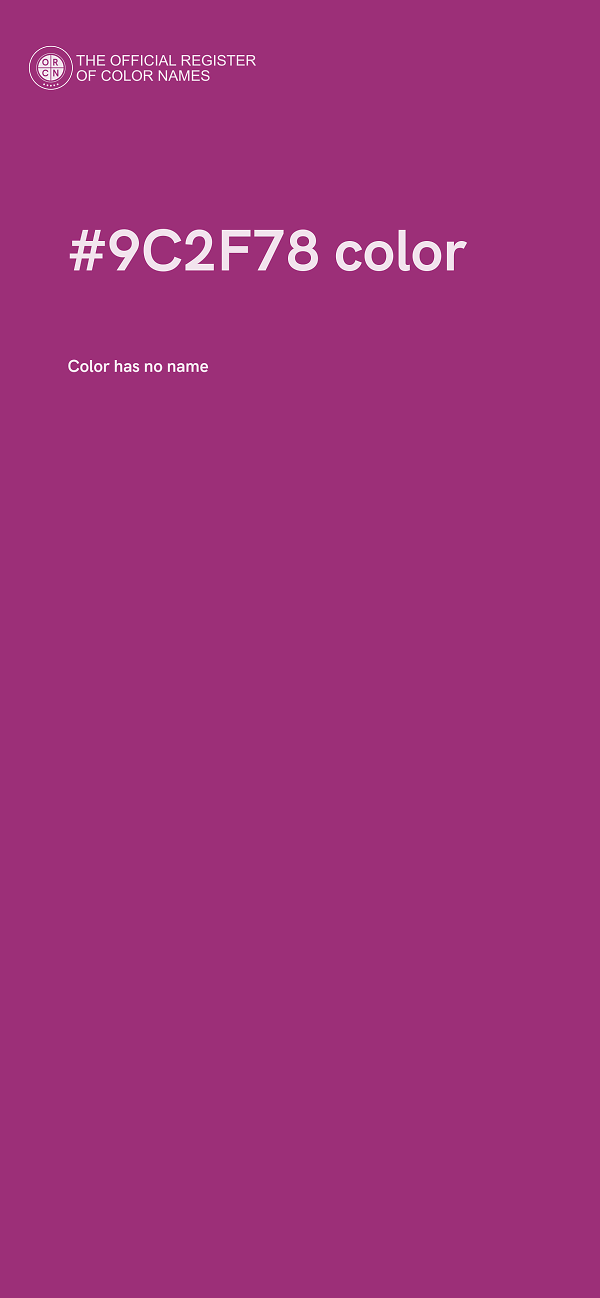 #9C2F78 color image