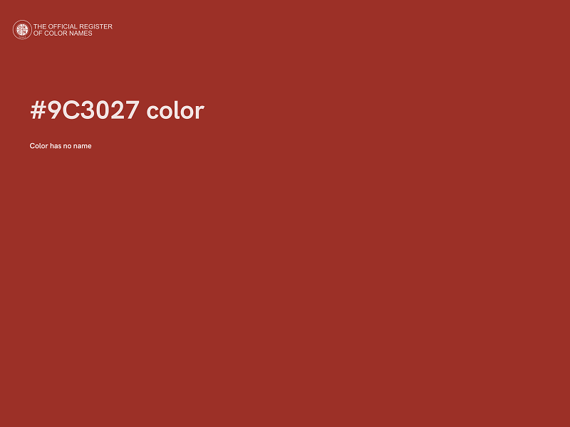 #9C3027 color image