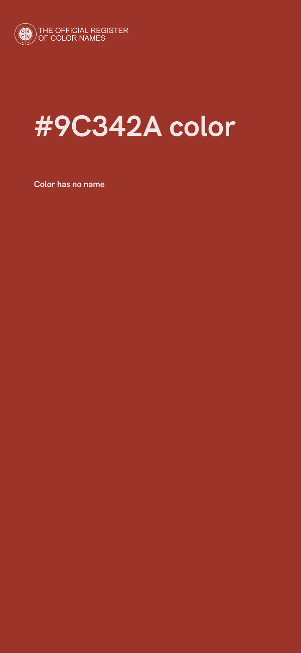 #9C342A color image