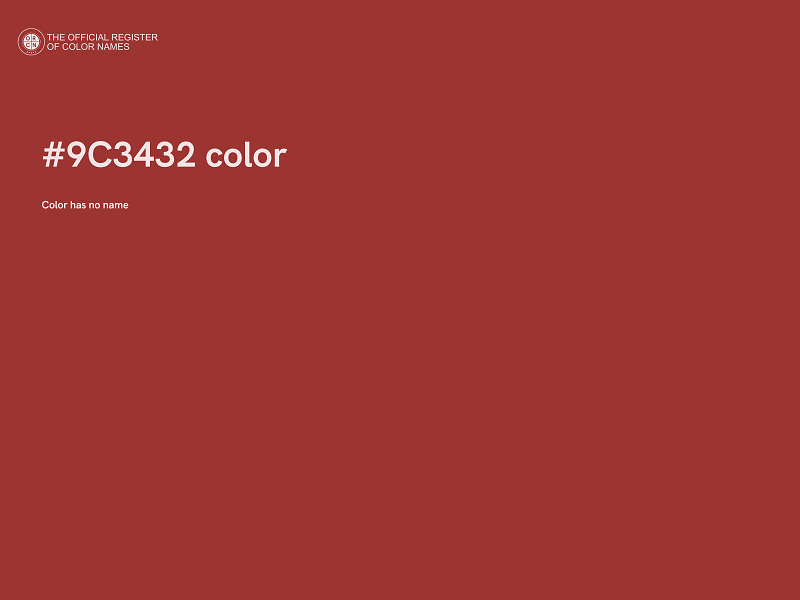 #9C3432 color image