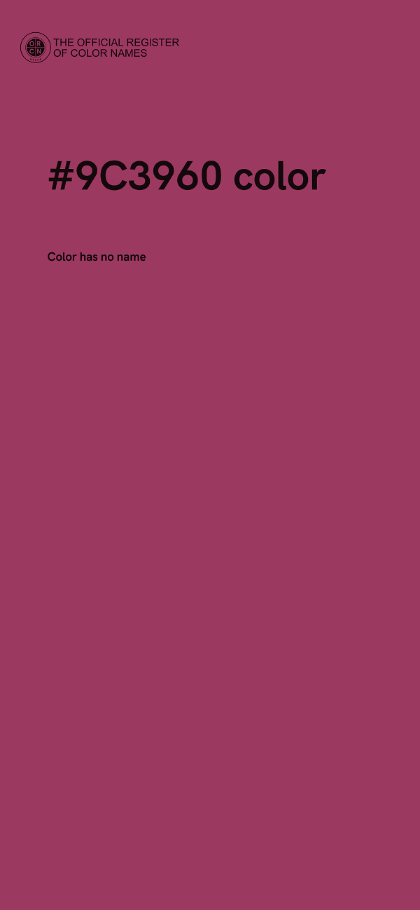 #9C3960 color image