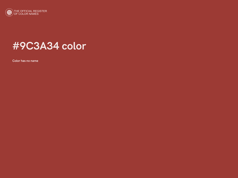 #9C3A34 color image