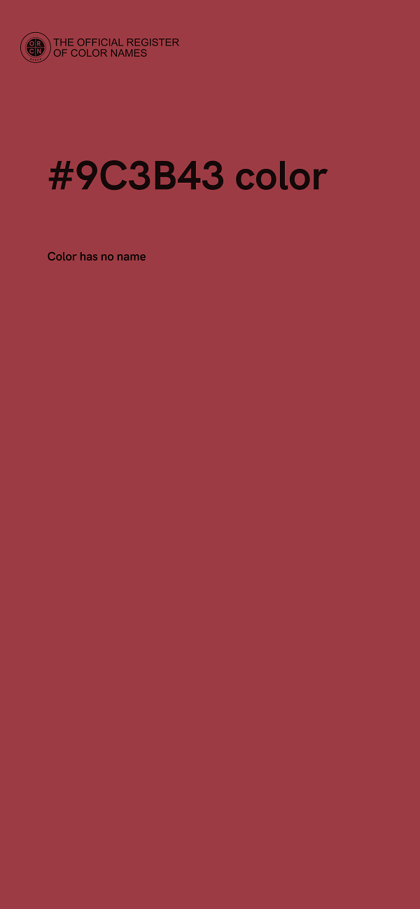 #9C3B43 color image