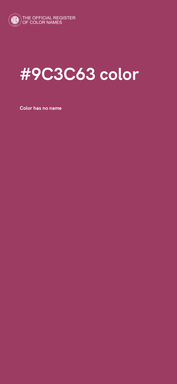 #9C3C63 color image