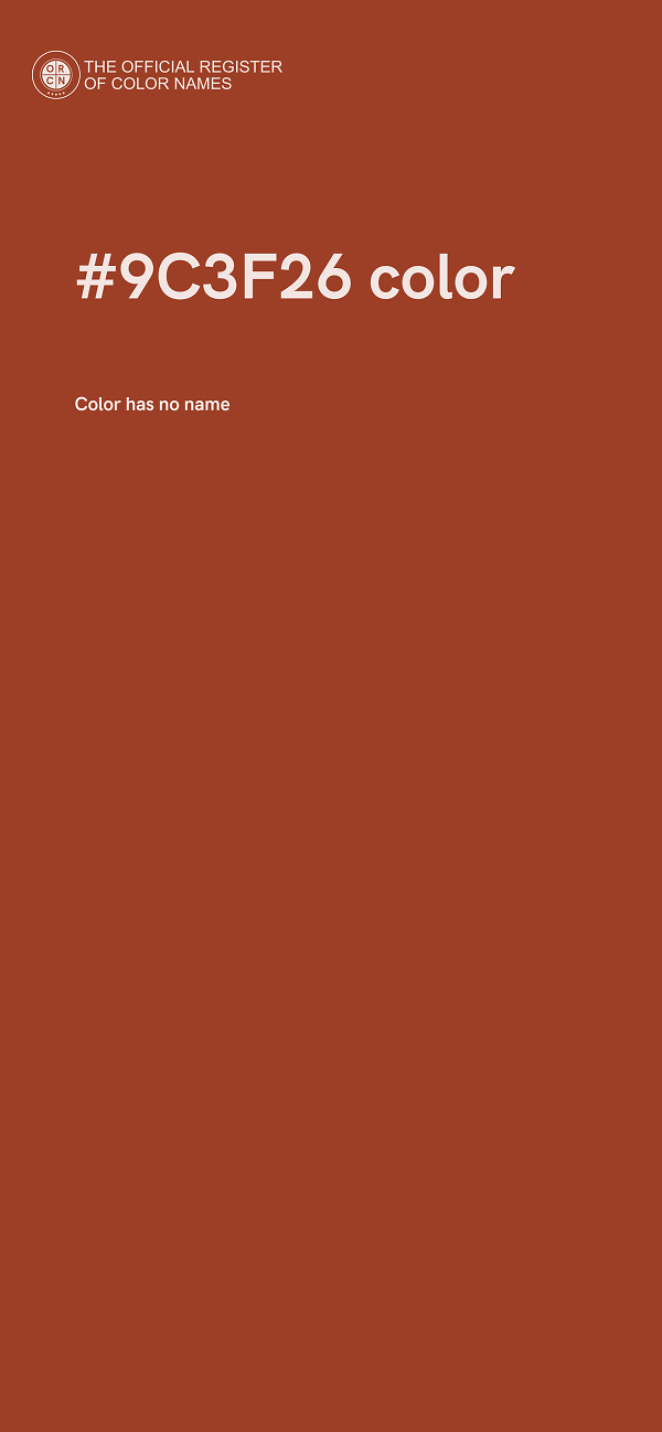 #9C3F26 color image
