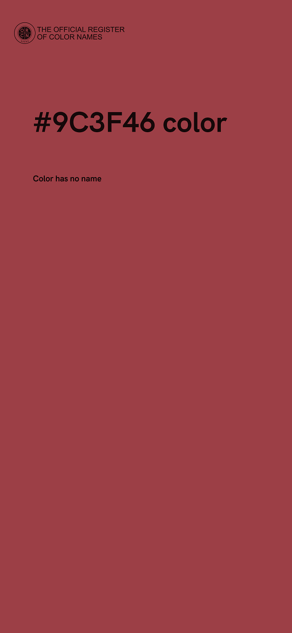 #9C3F46 color image