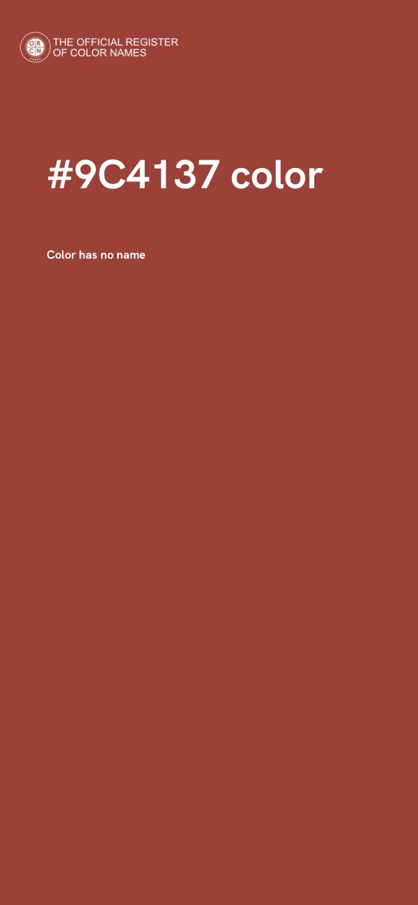 #9C4137 color image