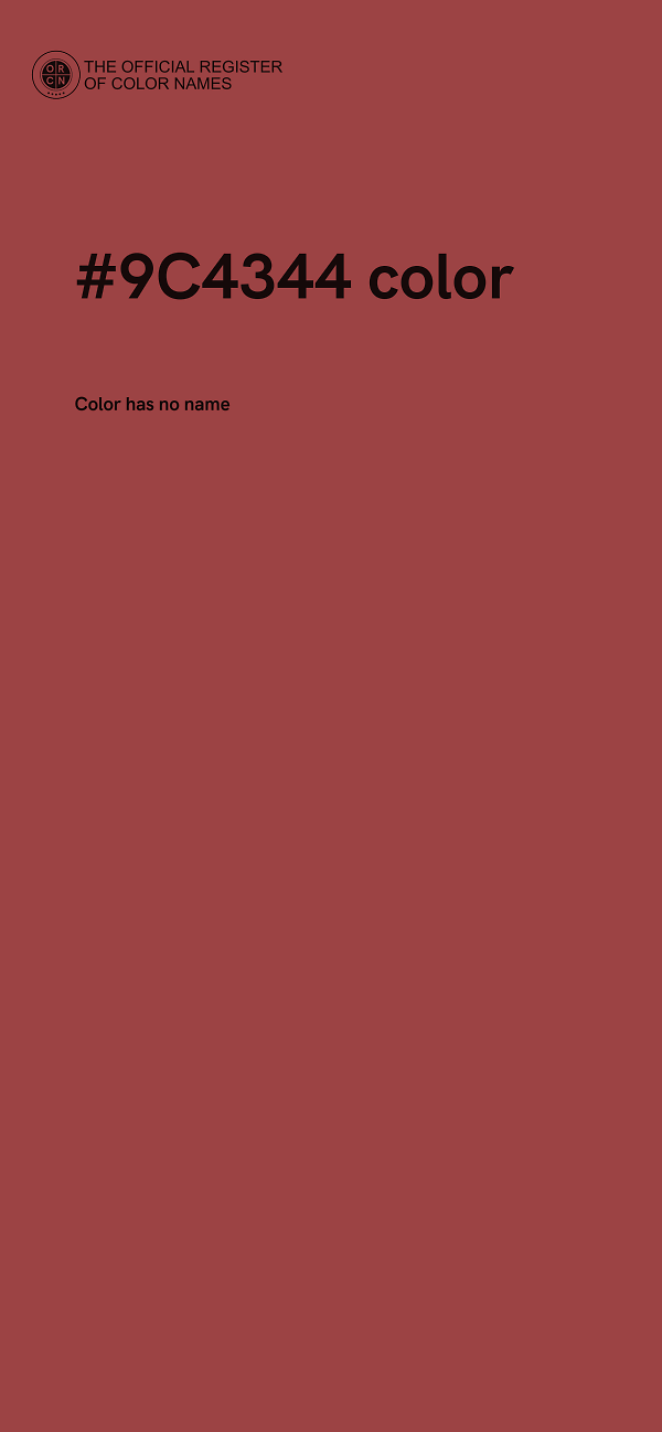 #9C4344 color image