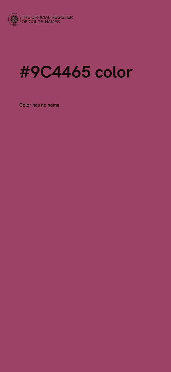 #9C4465 color image