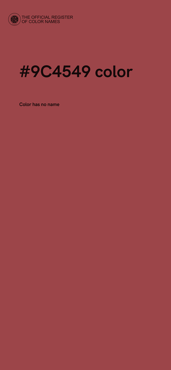 #9C4549 color image
