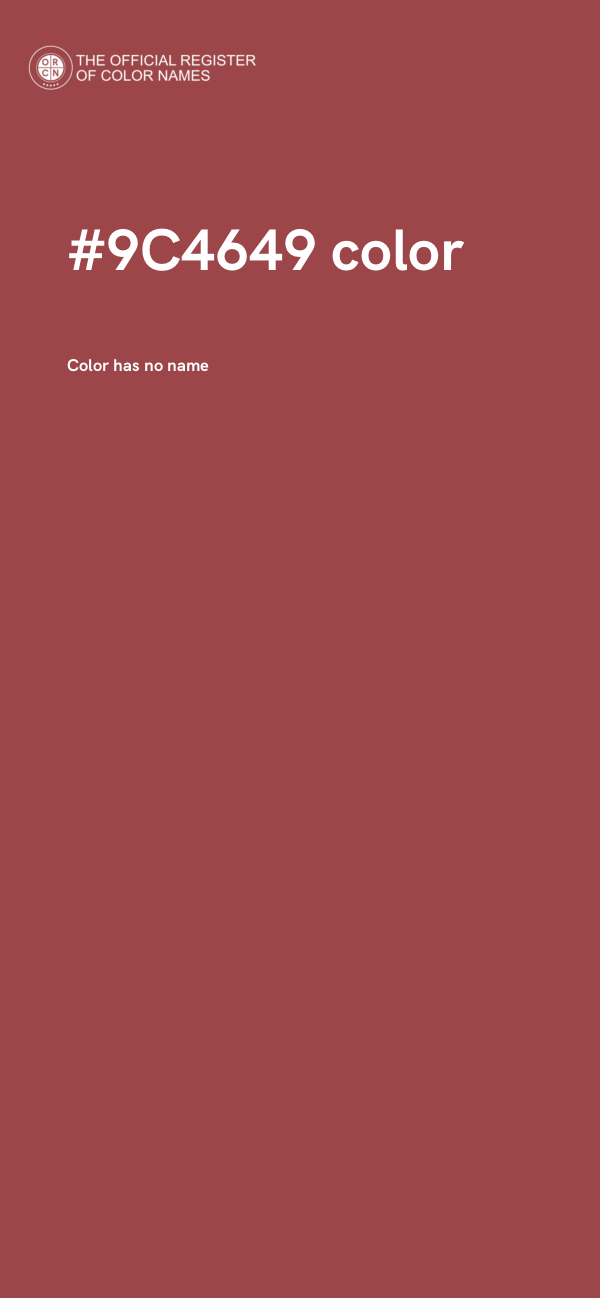 #9C4649 color image