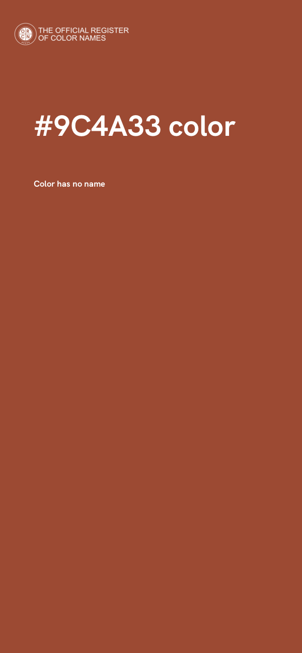 #9C4A33 color image