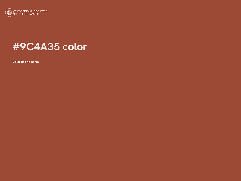 #9C4A35 color image