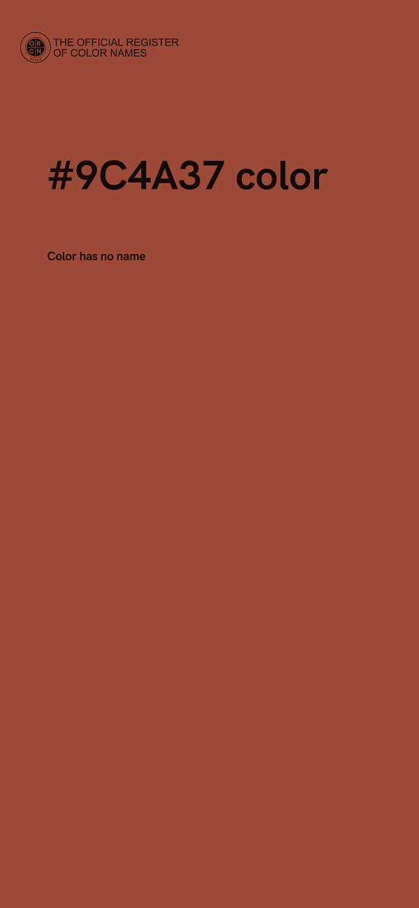 #9C4A37 color image