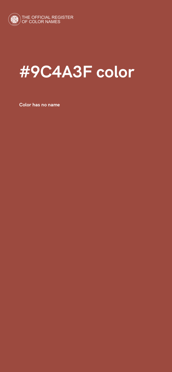 #9C4A3F color image