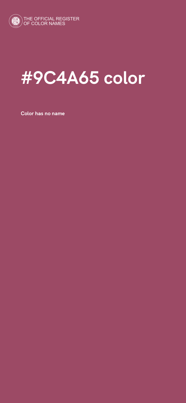 #9C4A65 color image